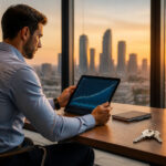 Succes financier et avenir prometteur au lever du soleil