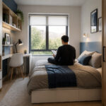 Chambre moderne et fonctionnelle