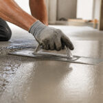 Finition beton lisse par un professionnel