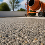 Beton desactive texture avec agregats colores